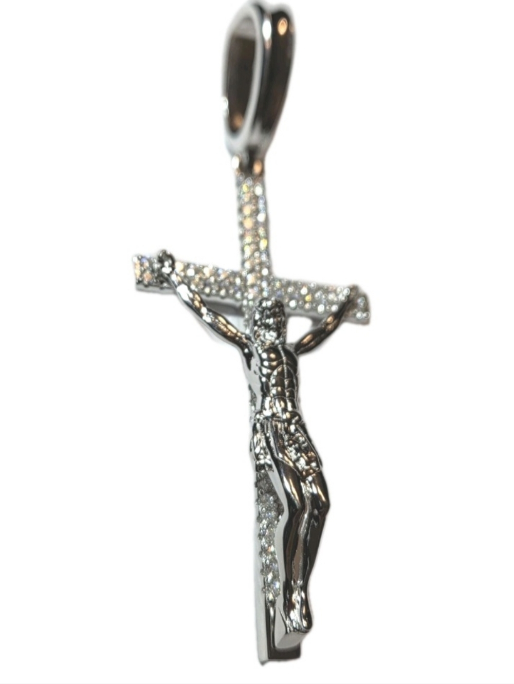 Iced Out 3D Jesus On Cross Moissanite Pendant - Real 925 Silver 2" NEW - Picture 6 of 13